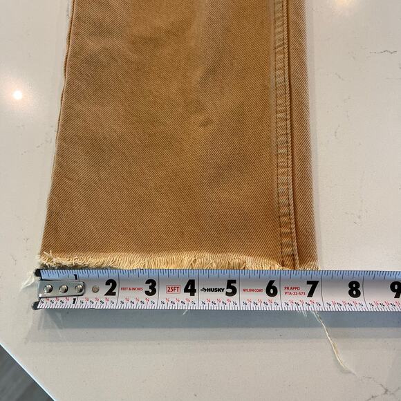 Re/Done 70s Stove Pipe High Rise Straight Leg Denim Jeans Mustard Size 25 - Picture 11 of 12